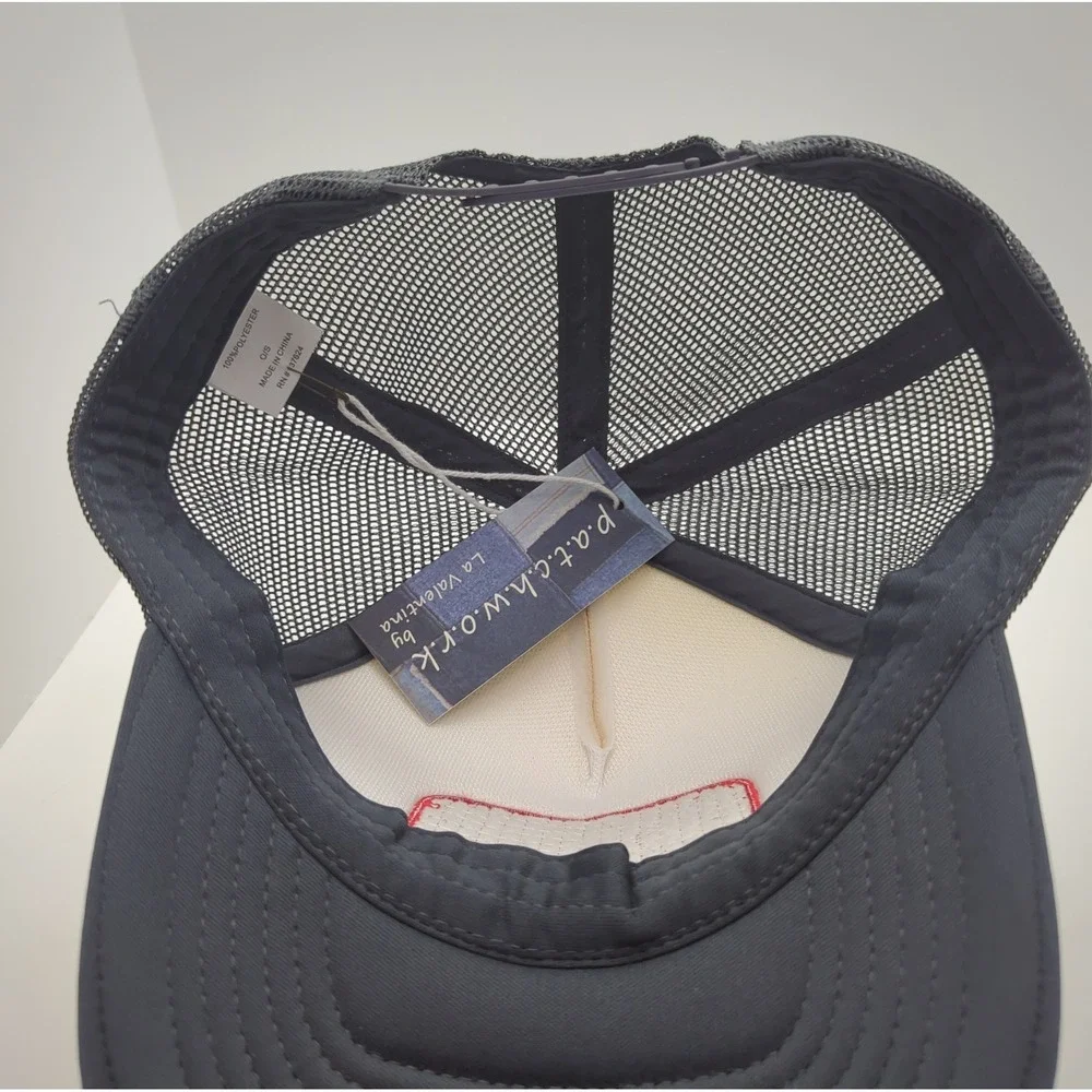 La Valentina Martha's Vineyard Hook Cast Chill Trucker Hat Navy Cream Snapback